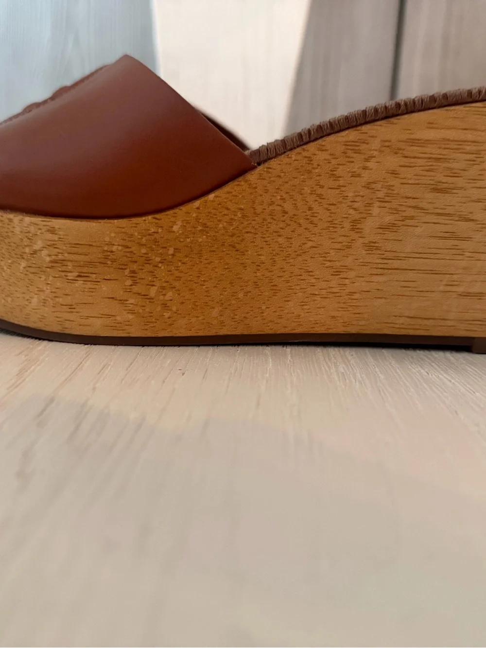 Tory Burch Patty Wedge Slide Sandals in Brown Leather